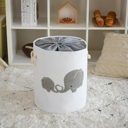 Baby Hamper Extra Large Nursery Hamper, 58L Kids Toys Basket Laundry Basket for Baby's Dirty Clothes Collapsible Storage Basket Canvas Clothes Hamper Toy Box Dorm Room Essentials for College