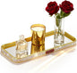 Bathroom Gold Tray Jewelry Perfume Makeup Organizer Decorative Tray for Vanity, Dresser, Bathroom, Bedroom Entrance Hall, Living Room(11.8IN Colorful)