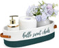 Hello Sweet Cheeks Bathroom Decoration Green and White Cotton Rope Toilet Basket Toilet Paper Holder Basket Rustic Bathroom Organizer Farmhouse Home Decoration Organizing Small Baskets