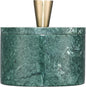 Queenza Green Marble Salt Cellar with Lid & Brass Knob - Natural Marble Spice Container for Kitchen Countertop, Gourmet Salt Holder, Small Decorative Storage Box, Gift for Home Chef