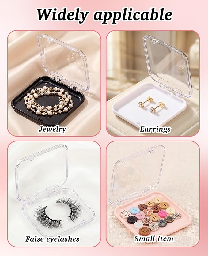 48 Pcs Nail Boxes for Press Ons, Fake Nail Storage Case Packaging Container with 120 Adhesive Double Sided Tape
