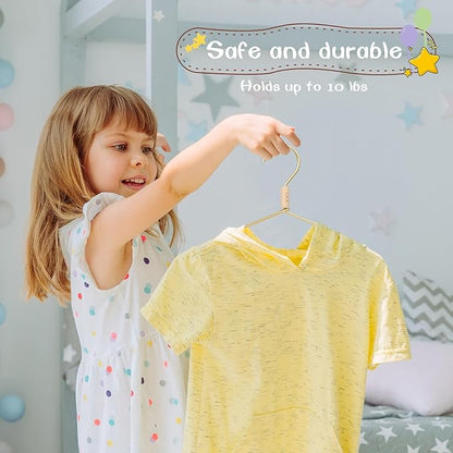 VWV Gold Aluminum Hangers, 20 Pack Baby Hangers，12.6 Inch Children Baby Hanger, Sturdy Metal Children Clothes Hangers for Wardrobe, Space-Saving Toddler Hanger