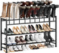 DIMJ Boot Rack 4-Tier - Black Metal Boot Storage Rack Tall Boots Organizer, Multiuse Shoe Rack for Boots, Sneakers, High-Heel, Entryway, Fits 10 Pairs