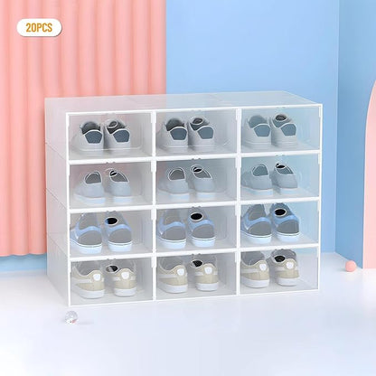 for 20pcs Sneaker Display Case Organizer Stackable Shoe Storage Box Set Stackable