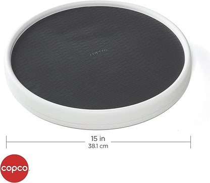 Copco Pro 15-Inch Lazy Susan Turntable, Non-Skid Pantry or Cabinet Organizer for Spices, Condiments, and Bottles, Smooth Rotation, Charcoal Finish