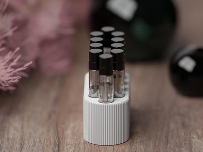 Perfume Sample Organizer for Bathroom or Vanity – Ideal Makeup and Skincare Storage, Desk and Bathroom Counter Organizer, Gift for Her (2mL Pure White - Fits Mini Perfume Samples)