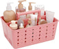 Lifewit Shower Caddy Portable, Cleaning Supplies Caddy Organizer with Handle and Adjustable Dividers, Plastic Shower Basket for Dorm Room Essentials, College, Bathroom, Pink, 1 Pack