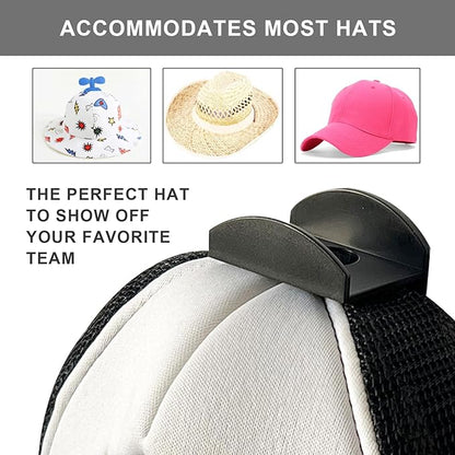Adhesive Hat Hooks for Wall (20-Pack) No Drilling Caps Holder Organizer Minimalist Hat Rack Design Wall Mounted Hat Rack for Men Trucker Hat (BLACK)