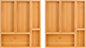 bamboo drawer organizer Set,expandable drawer dividers,wooden storage organizers,drawer organizers for kitchen, bathroom,flatware,Tea Bag Organizer (2 X 5PCS Natural)
