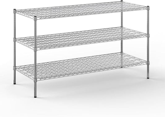 24" Deep x 60" Wide x 34" Height Wire Shelving Kit | 3-Tier | NSF Commercial Storage Rack Unit