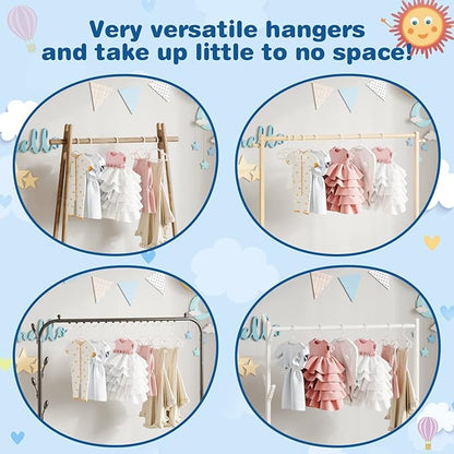 GoodtoU Baby Hangers 60Pack White Baby Clothes Hangers Bulk Kids Plastic Hangers Toddler/Infant Hangers for Closet