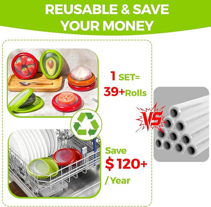 Avocado Saver & Onion Storage Set,4 Pcs Silicone Fruit Vegetable Anti-oxidation Box,Reusable Fridge Fresh Pod Food Storage,Perfect Lemons Tomato Garlic Containers