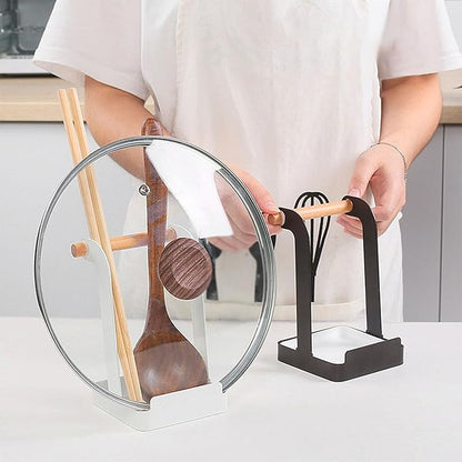 TOPINCN Pot Lid Holder, Multifunctional Pot Lid Ladle Holder Stand Kitchen Cookware Organizer Rack Spoon Rest Stand Cooking Utensil Rest, Cutting Board Rest Kitchen Utensils Drip Tray