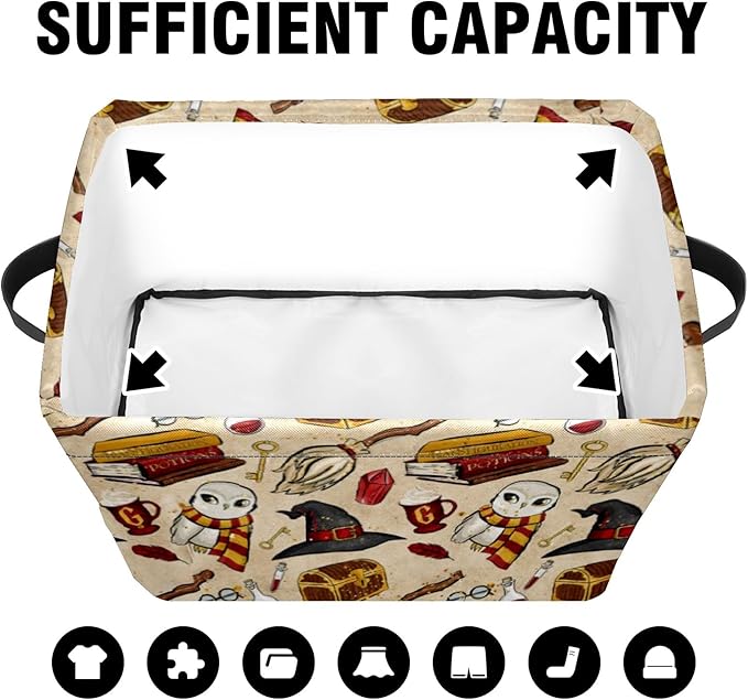Magic Hat Storage Basket Large Foldable Storage Bin Cube Collapsible Organizer for Pantry Bedroom Decor