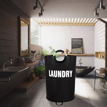 Maxsilan 160L XX-Large Laundry Basket, Freestanding Tall Clothes Hamper, Collapsible Laundry Bag, Black