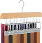TOPIA HANGER 20 Hooks Belt Tie Hanger Space Saving for Closet, 2 IN 1 Belt Ties Racks Max 30 Belts with 30 Ties Capacity, Curved with Flat Hooks for Belts,Ties,Bras,Closet Organizers and Storage CT69N