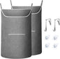 SAVERHO X-Large Door Hanging Hamper Bag,2 Pack Large Capacity Hanging Laundry Hamper Basket with Wide Opening Dirty Clothes Laundry Hamper Storage Bag Size 35X22inch(Grey-2Pack)