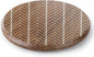 CounterArt Decorative Round Natural Wood Lazy Susan Turntable 14" Diameter Condiment Caddy, Cheese Server, Cake Plate, Spice Organization (White Chevron)