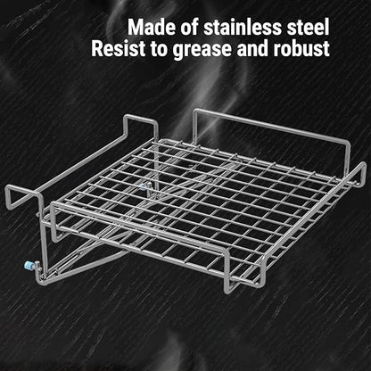 POCREATION Foldable Cabinet Door Organizer, Space Saving Kitchen Hanging Shelf Countertop Extender Shelf No Drill Storage Rack with Stainless Steel Adjustable Knob for Additional K (Original Color)