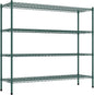 Commercial NSF Listed Green Epoxy Stationary Wire Shelving Kit 18" x 60" x 54", with 4 Shelves Perfect for Warehouse, Walk-in Refrigerator, Freezer, Grocery Store, Restaurant, Dishroom