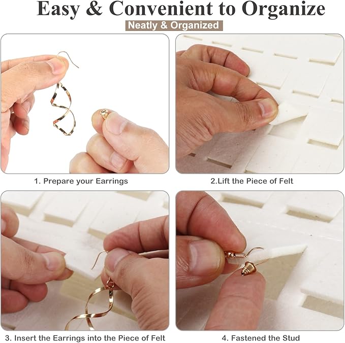 Resovo Extra Large Earring Organizer - Wall Mount Earring Holder for Up to 420 Pairs, Hanging Jewelry Organizer for Women & Girls