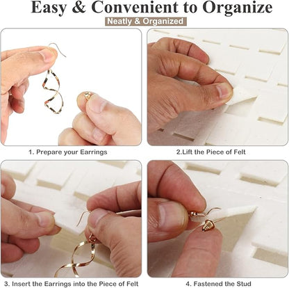 Resovo Extra Large Earring Organizer - Wall Mount Earring Holder for Up to 420 Pairs, Hanging Jewelry Organizer for Women & Girls