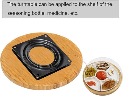 4 Pack 4-Inch Lazy Susan Turntable Bearings Rotating Plate,Lazy Susan Hareware 5/16 Inch Thick Swivel Plate for Rotating Bookshelf, Serving Trays, Kitchen Storage Shelf