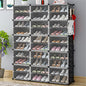 Free Standing Shoe Racks DIY Shoe Organizer Stackable Shoe Cabinet for Closet Entryway Living Room Small Space Shoe Shelves Clear Door Easy Assembly