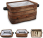 Wood Print (Not Real Wood) Rectangular Retro Vintage Storage Basket Organizer Bin Shelf Baskets For Clothes Gifts For Home Office Dorm