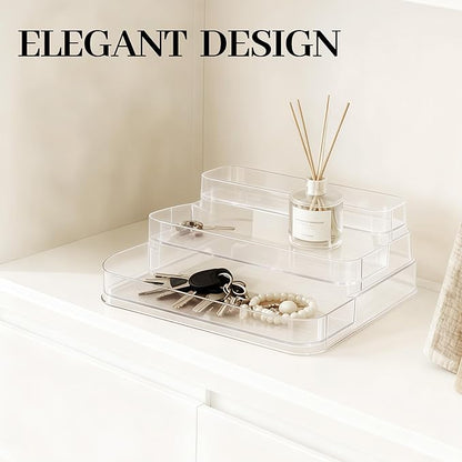 3 Tier Bathroom Counter Organizer,No Installation Cosmetics Skincare Shelf, Makeup Organizer Perfume for Dresser Vanity Tray, Perfume Stand Organizer for Bedroom,Bathroom,Office