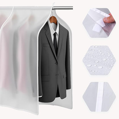 Clothing Rack Covers Hanging Clothes Dust Covers Garment Bag Organizer Storage Waterproof Hanger Protector Clear Clothes Shoulder Rack Cover Suit Coat Dress Closet Dustproof Cover, 43.3 x 47.2 in