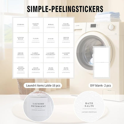 Laundry Room Organization Container, 2pcs Round Acrylic Laundry Pod Storage Containers, Dryer Sheet Holder Jars with Bamboo Lids and Labels for Scent Booster Powder Detergent Pods Storage