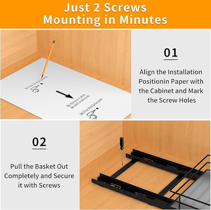 BOIVSHI Pull Out Spice Rack Organizer for Cabinet, Heavy Duty Slide Out Spice Rack Organizer for Kitchen Cabinets and Pantry, Fits Spices, Sauces, Canned Food (6.5''Wx10.5''Dx2.5''H)