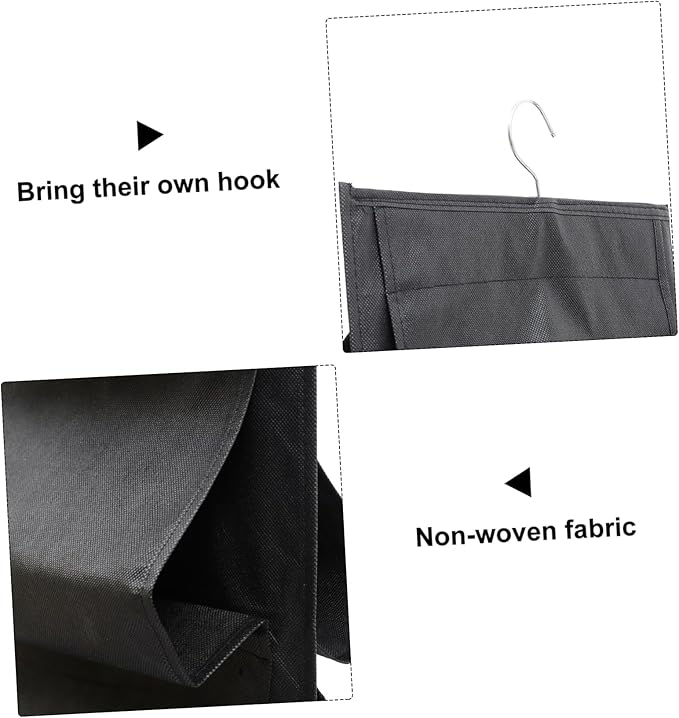 MAGICLULU Hanging Non-Woven Shoe Organizer Portable Large Capacity Storage Bag for Home Use Black Adjustable Hooks for Closet and Door Hanging
