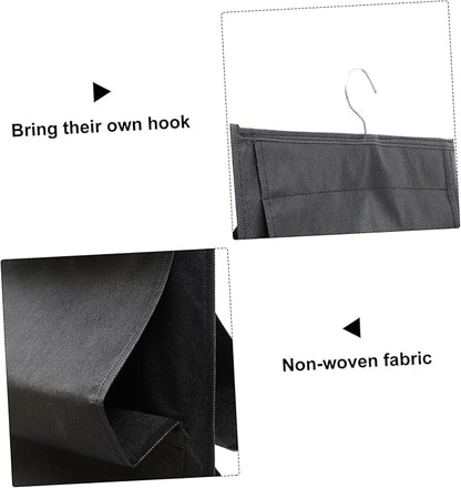 MAGICLULU Hanging Non-Woven Shoe Organizer Portable Large Capacity Storage Bag for Home Use Black Adjustable Hooks for Closet and Door Hanging