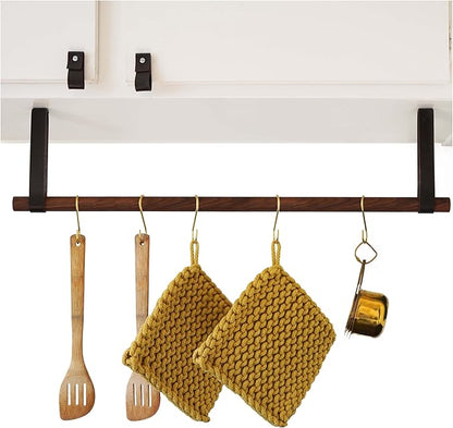 Hanging Under-Cabinet Multipurpose Rack Storage Rail, Under-shelf Storage, utensil, pot & pan suspended leather storage Hanger cup hook