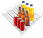 Drink Organizer for Fridge, 18.9x15.0x3.1in Soda Can Dispenser for Refrigerator, 5 Rows Adjustable Automatic Pusher Glide Drink Dispenser for Beer Beverages (White)