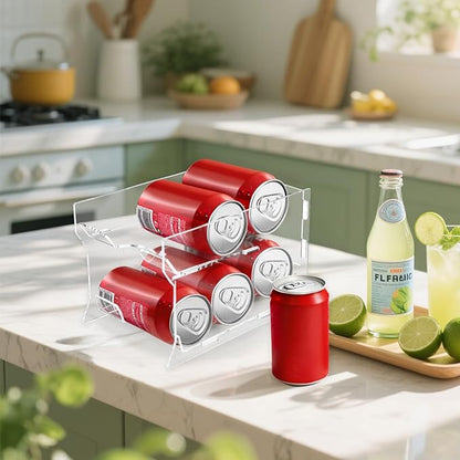 Mini Fridge Soda Can Organizer, Mini Fridge Soda Holder, Mini Fridge Can Organizer for Canned Food Beer Can Hold up to 6 Drinks