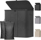 Lifewit 145L Large Laundry Basket with Lid, Laundry Hamper with Plastic Handles and Removable Bag, Foldable Tall Dirty Clothes Hampers for Laundry for Laundry Room, Bedroom, Bathroom, Dorm, Dark Gray