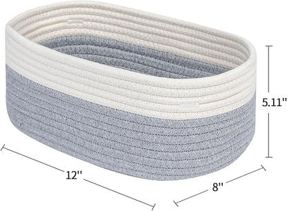 CubesLand Cube Shelf Storage Baskets for Organizing, Woven Shelf, Closet Bins Shelves Toy Basket Box Nursery Baby 2 Packs Organization Off White/Light Gray