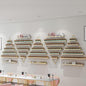 Wall-Mounted Polish Rack, Set of 10 Triangular Gold Nail Polish Shelf, Lipstick Perfume Cosmetic Display for Home Spa Salon Shop