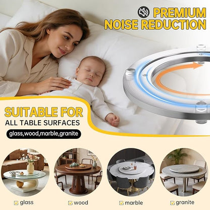 Lazy Susan Hardware 14 Inch Heavy Duty Bearing Kit, 360° Smooth Rotating Aluminium Alloy Turntable, Swivel Base for Dining Table, DIY Project, Display Stand & Workbench