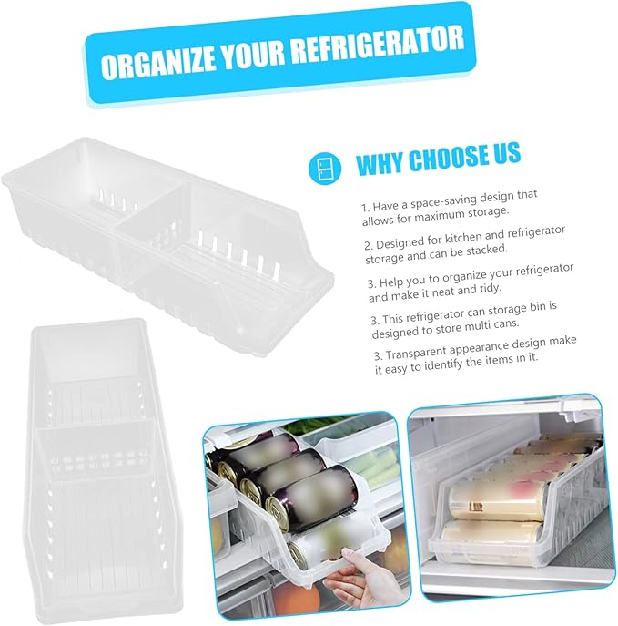 OUNONA Beverage Dispenser for Fridge Soda Can Organizer Auto Slide down Can Storage Rack Double Design Compact Storage Refrigerator Drink Organizer