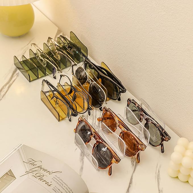 Eyeshadow Palette Organizer 8 Section Makeup Palette Organizer Cosmetics Display Storage Holder for Eyeshadow Palettes Sunglasses (White)