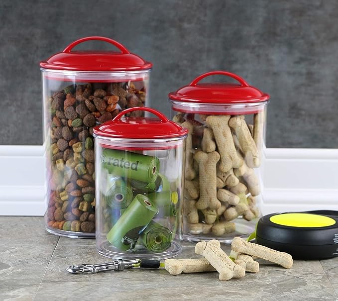 Food Storage Containers, BPA Free Airtight Canisters for Cereal, Pasta, Sugar, Coffee, Flour, Cookies, Loose Tea, for Kitchen Organization Set of 3 Lemon by Reston Lloyd