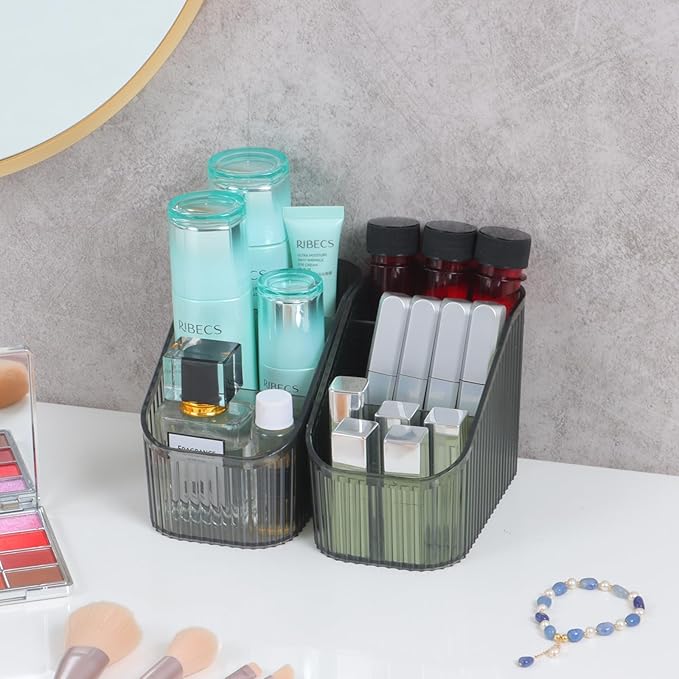 Grean Makeup Brush Holder Organizer for Vanity, Bathroom Countertop Organizer 6 Cups, Toiletry Organizer, Storage & Display for Skincare, Perfume, Hairbrush, Sunglasses & Desk Accessories