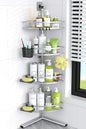 Aitatty Standing Shower Caddy Corner: 4-tier Rustproof Shower Organizer Shelf - Floor Shower Corner Shelf Rack Stand for Bathroom Chrome