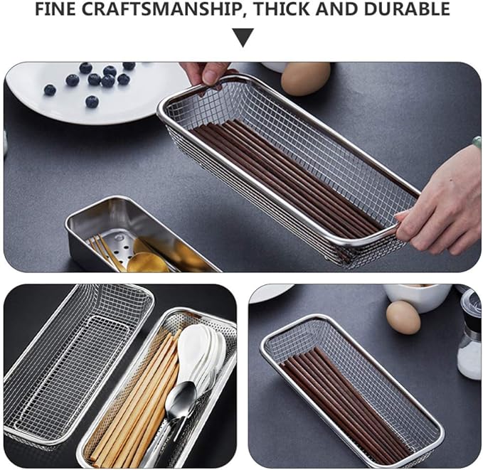 Stainless Steel Utensil Drying Rack: Stainless Steel Utensils Holder Dishwasher Silverware Basket Flatware Drying Rack Kitchen Counter Basket Organizer for Chopsticks, Spoons, Forks, Knifes