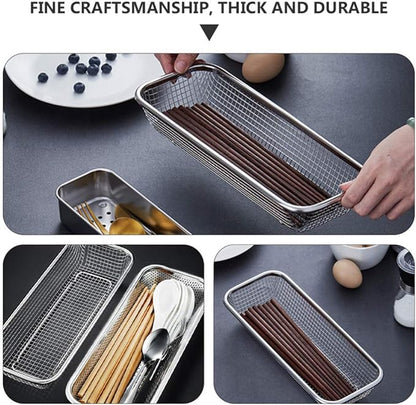 Stainless Steel Utensil Drying Rack: Stainless Steel Utensils Holder Dishwasher Silverware Basket Flatware Drying Rack Kitchen Counter Basket Organizer for Chopsticks, Spoons, Forks, Knifes