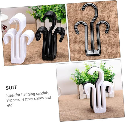 20pcs Multifunctional Shoe Rack for Drying Slippers and Shoes Space-Saving Hanging Organizer with Hooks Design for Home Hotel and Store Use Black